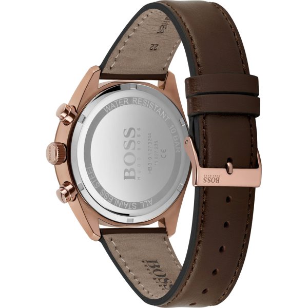 Hugo Boss Men’s Quartz Leather Strap Blue Dial 44mm Watch 1513817