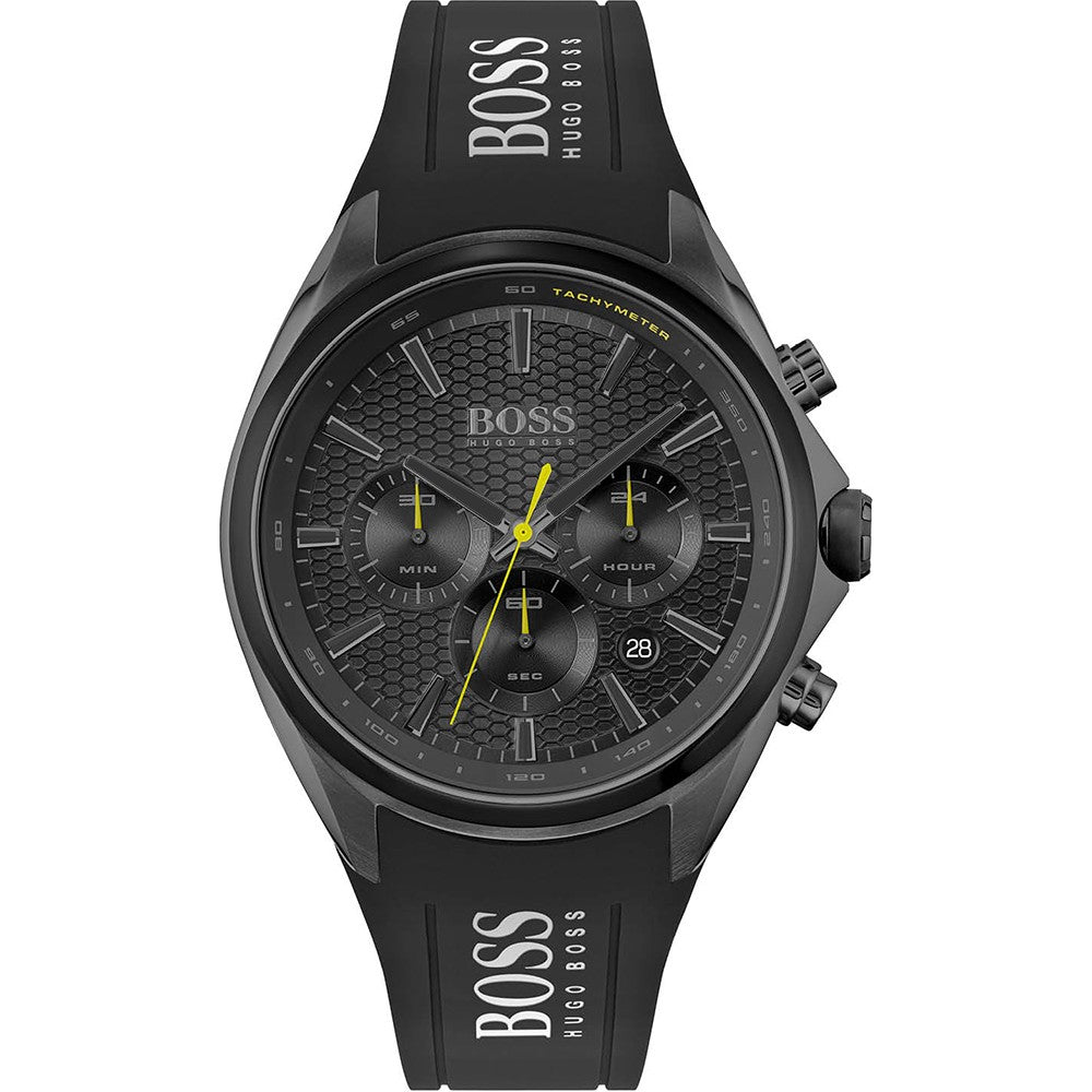 Hugo Boss Men’s Sport Quartz Silicone Strap Black Dial 46mm Watch 1513859