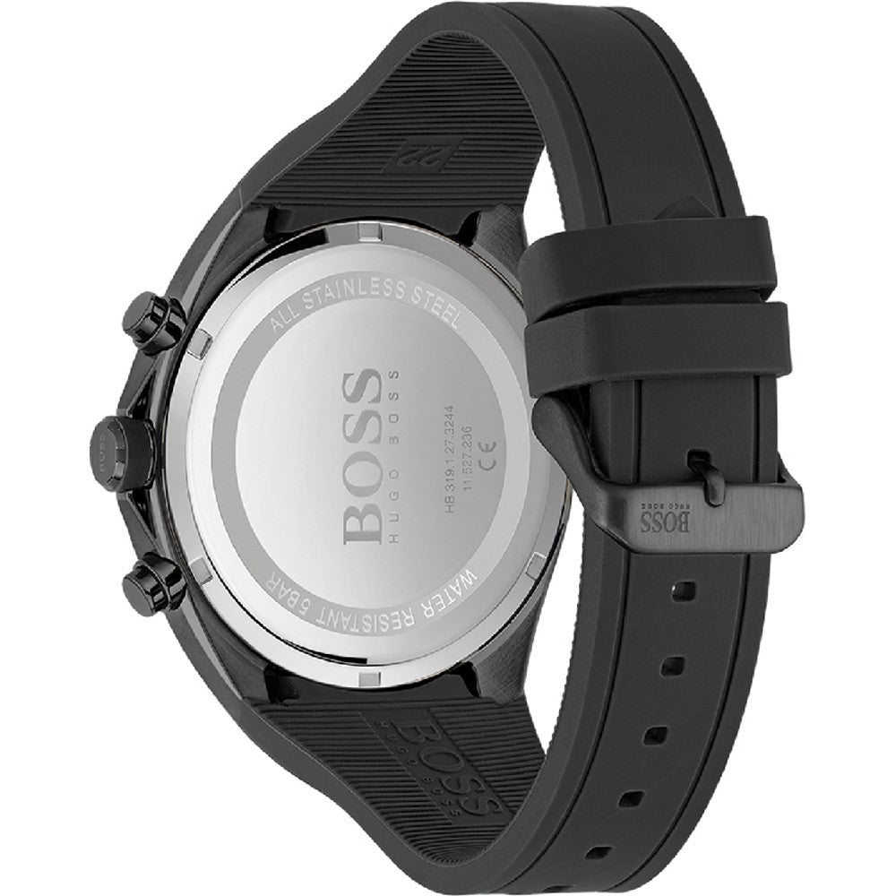 Hugo Boss Men’s Sport Quartz Silicone Strap Black Dial 46mm Watch 1513859