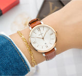 Fossil Women's Jacqueline Watch in Rose Goldtone with Light Brown Leather Strap