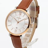 Fossil Women's Jacqueline Watch in Rose Goldtone with Light Brown Leather Strap