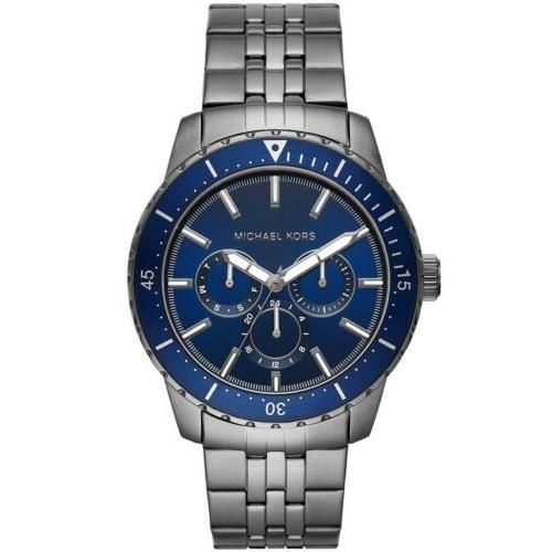 Michael Kors Men’s Chronograph Quartz Stainless Steel Blue Dial 44mm Watch MK7155 Hover Image