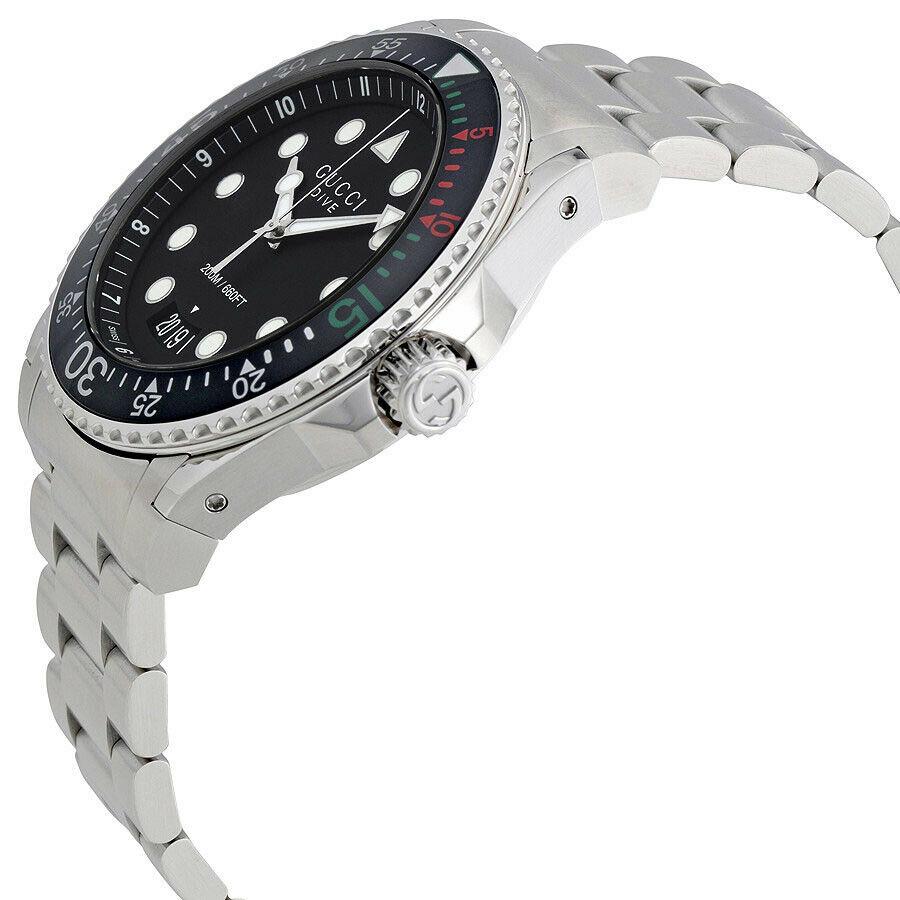 Gucci Men’s Swiss Made Quartz Stainless Steel Black Dial 45mm Watch YA136208