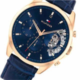 Tommy Hilfiger 1710451 Men’s Quartz Leather Strap Blue Dial 44mm Watch