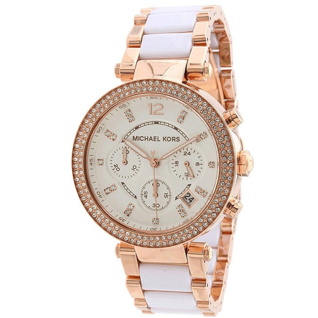 MICHAEL KORS Parker Chronograph Quartz White Dial Ladies Watch MK5774 Hover Image