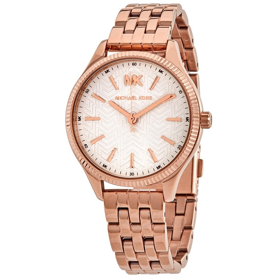Michael Kors Women’s Quartz Rose Gold Stainless Steel White Dial 36mm Watch MK6641