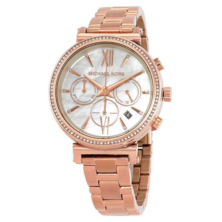 Michael Kors Women’s Quartz Stainless Steel Mother of Pearl Dial 39mm Watch MK6576
