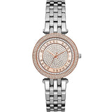 Michael Kors Women’s Quartz Stainless Steel Crystal Pave Rose Dial 33mm Watch MK3446
