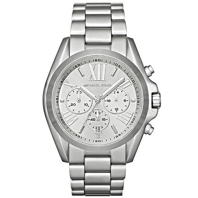 Michael Kors Men’s Chronograph Quartz Stainless Steel Silver Dial 42mm Watch MK5535