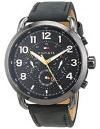 Tommy Hilfiger Briggs Black Dial Leather Strap Men's Watch 1791426