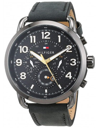 Tommy Hilfiger Briggs Black Dial Leather Strap Men's Watch 1791426