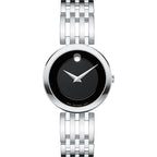 Movado Women’s Quartz Swiss Made Stainless Steel Black Dial 28mm Watch 0607051