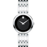 Movado Women’s Quartz Swiss Made Stainless Steel Black Dial 28mm Watch 0607051