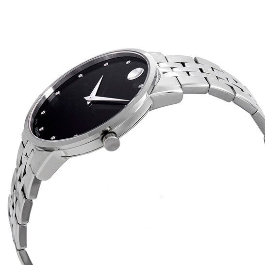 Movado Men’s Swiss Made Quartz Stainless Steel Black Dial 40mm Watch 0607201