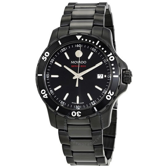 Movado Men’s Quartz Swiss Made Stainless Steel Black Dial 40mm Watch 2600143