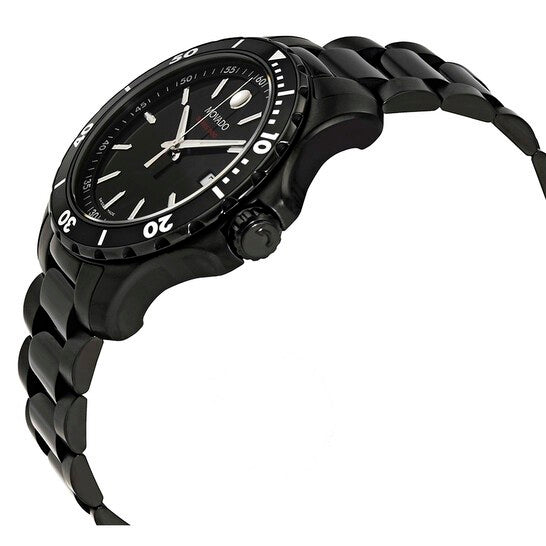 Movado Men’s Quartz Swiss Made Stainless Steel Black Dial 40mm Watch 2600143