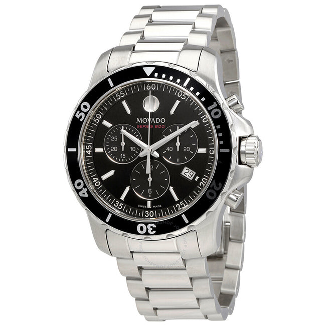 Movado Men’s Quartz Swiss Made Stainless Steel Black Dial 42mm Watch 2600142 Main Image