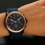 ommy Hilfiger 1791860 Aiden Navy MultiDial Stainless Steel Case Navy Silicone Strap Men's Watch