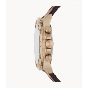 FOSSIL FS5857 MEN'S BRONSON CHRONOGRAPH MEDIUM BROWN ECO LEATHER WATCH
