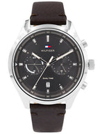 Tommy Hilfiger Men’s Quartz Leather Strap Grey Dial 44mm Watch 1791729