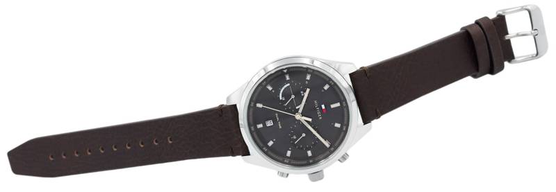 Tommy Hilfiger Men’s Quartz Leather Strap Grey Dial 44mm Watch 1791729