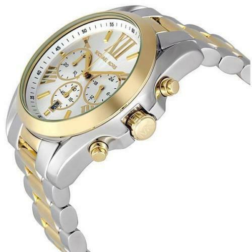 Michael Kors Women’s Chronograph Quartz Stainless Steel Silver Dial 45mm Watch MK5627