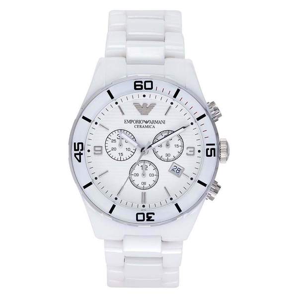 Emporio Armani Men’s Chronograph Stainless Steel Silver Dial 43mm Watch AR1424