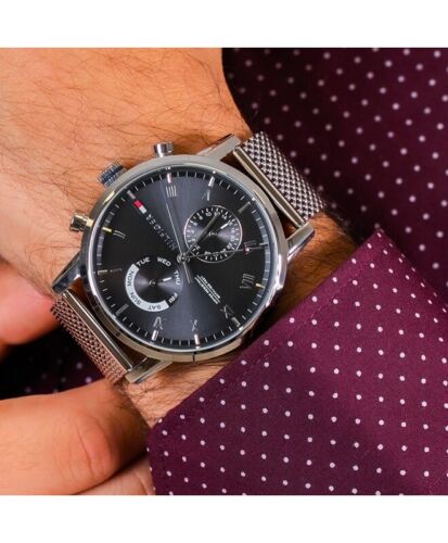 Tommy Hilfiger Men’s Quartz Stainless Steel Black Dial 44mm Watch 1710402