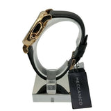 Emporio Armani Men’s Automatic Black Leather Strap Silver Dial 43mm Watch AR60031
