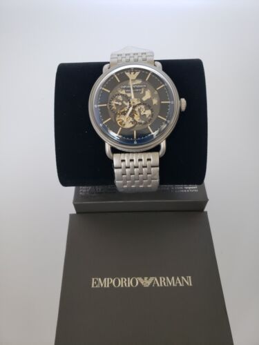 Emporio Armani Men’s Automatic Stainless Steel Blue Dial 43mm Watch AR60024 Main Image