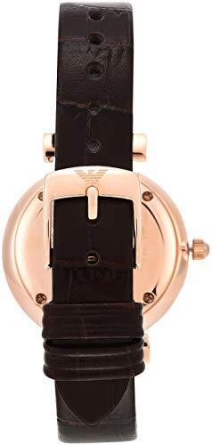 Emporio Armani Women’s Quartz Brown Leather Strap Pink Dial 32mm Watch AR1911