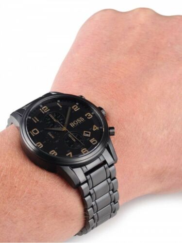 Hugo Boss Men’s Quartz Stainless Steel Black Dial 46mm Watch 1513275