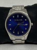 Michael Kors Men’s Quartz Silver Stainless Steel Blue Dial 41mm Watch MK3225