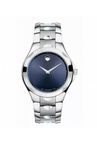 Movado Men’s Swiss Made Quartz Stainless Steel Blue Dial 40mm Watch 0606380