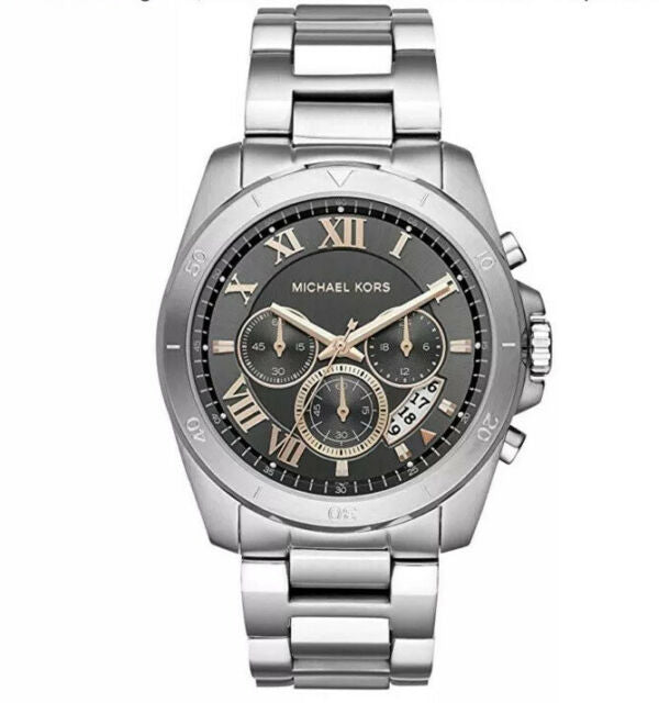 Michael Kors Men’s Chronograph Quartz Stainless Steel Grey Dial 44mm Watch MK8609 Hover Image