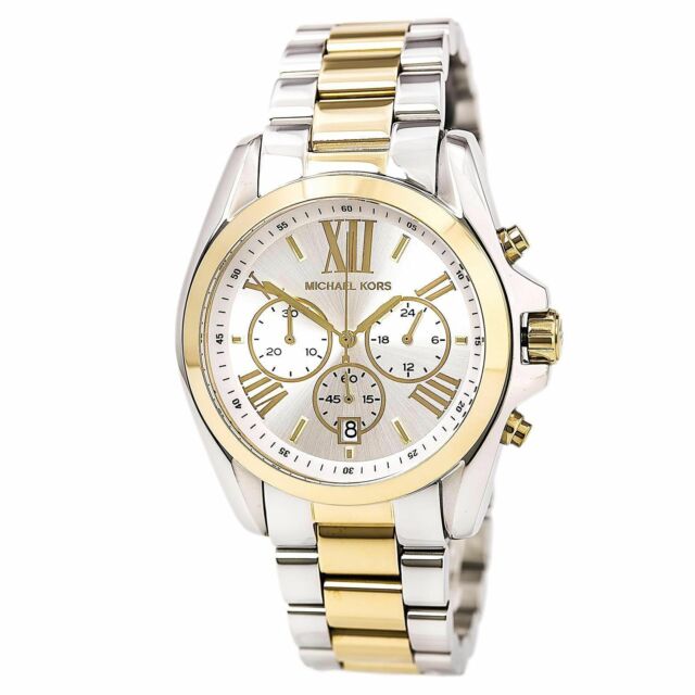Michael Kors Women’s Chronograph Quartz Stainless Steel Silver Dial 45mm Watch MK5627