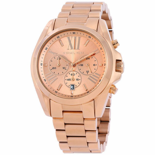 Michael Kors Women’s Quartz Stainless Steel Rose Gold Dial 43mm Watch MK5503