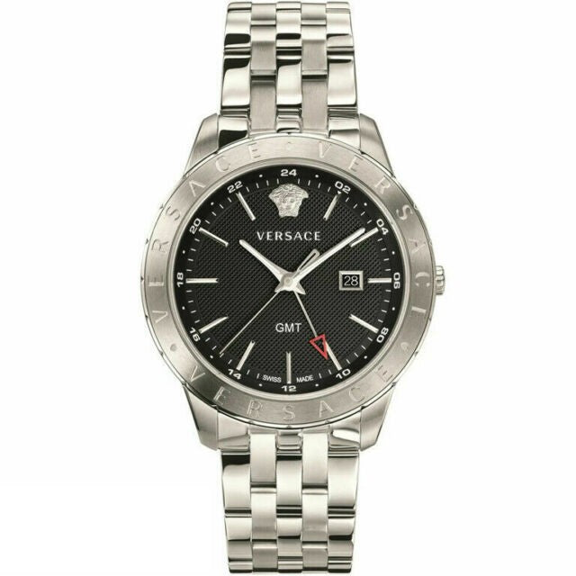 Versace Men’s Quartz Swiss Made Stainless Steel Black Dial 43mm Watch VEBK00418