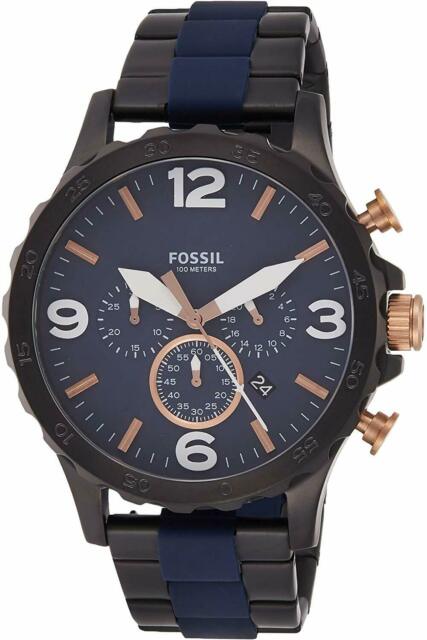 FOSSIL Nate Chronograph Blue Dial Men's Watch JR1494 Hover Image