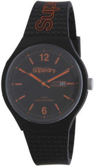 Superdry SYG189B Orologio Uomo, Cassa Nera 38mm, Cinturino In Silicone, Impermeabile 50m