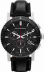 BURBERRY Black Dial Chronograph Black Leather Men's Watch BU9382