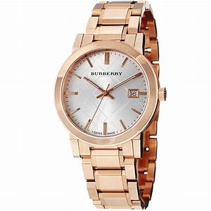 BURBERRY White Check Pattern Dial Rose Gold-plated Unisex Watch BU9004 Hover Image