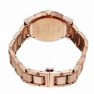 BURBERRY White Check Pattern Dial Rose Gold-plated Unisex Watch BU9004