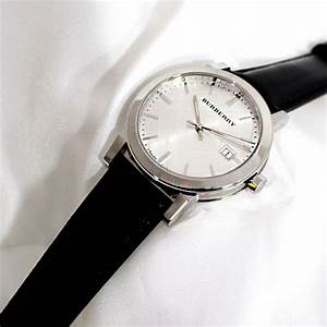 Burberry The City Silver Dial Black Leather Men's Watch BU9008 Main Image