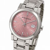 BURBERRY Pink Check Stamped Stainless Steel Ladies Watch BU9124