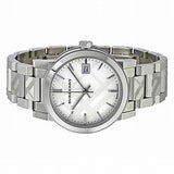 BURBERRY Silver Check Stamped Dial Stainless Steel Ladies Watch BU9144