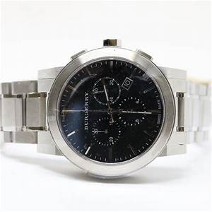 Swiss Silver Black Date Dial 42mm Men Chronograph Stainless Steel Wrist Watch The City BU9351