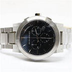 Swiss Silver Black Date Dial 42mm Men Chronograph Stainless Steel Wrist Watch The City BU9351