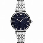 Emporio Armani Women's Quartz Stainless Steel Silver with Blue Dial AR11091