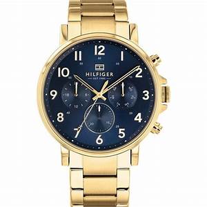 Tommy Hilfiger Men's Quartz Case and Bracelet Dressy Watch, Color: Gold Plated (Model: 1710384)